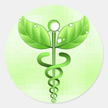 Caduceus: Alternativmedizin-runde Aufkleber