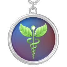 Caduceus-Alternativmedizin-runde Halskette