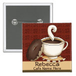 Café-Personal-Name Identifikation Anstecknadelbutton