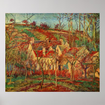 Camille Pissarro - Rot Roofs Leinwandhaus des Öl-1 Plakat
