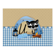 Campingraccoons-Buchstabe U Postkarten