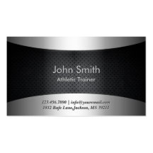 Carbon Black Athletic Trainer Business Card