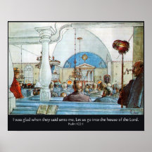 Carl Larsson-Kirche mit Psalm 122 war ich froh Posterdruck