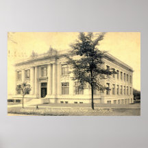 Carnegie-Bibliothek, Staats-Uni, Pennsylvania 1909 Posterdruck