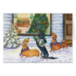 Caroling Dackel-Weihnachtskarte