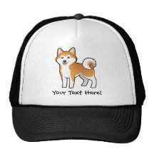 Cartoon Akita Inu/Shiba Inu Baseball Kappe
