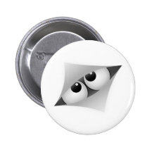 Cartoon Augen schauen durch Spalt Anstecknadelbuttons