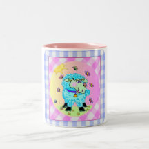 Cartoon-blaue Lamm-Becher Tee Haferl