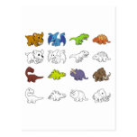 Cartoon Dinosaur Illustrations Post Card