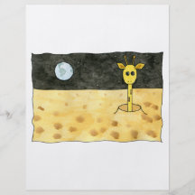 Cartoon einer verlorenen Giraffe Bedruckte Flyer