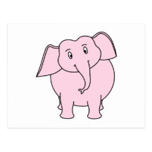 Cartoon eines rosa Elefanten Postkarte