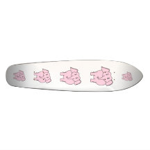 Cartoon eines rosa Elefanten Skateboard Bretter