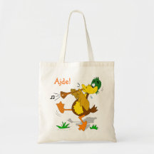 Cartoon-Ente, die Zurna Taschen-Tasche spielt