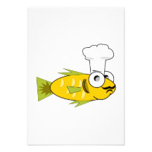 Cartoon Fish Cook Invite