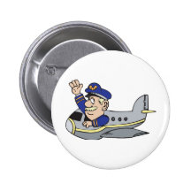 Cartoon-Flugzeug Anstecknadelbutton