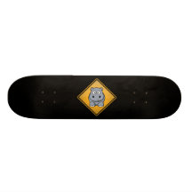 Cartoon-Flusspferd-Warnzeichen Personalisiertes Deck