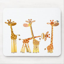 Cartoon-Giraffen: Das Herde mousepad