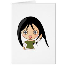 Cartoon Girl Greeting Card