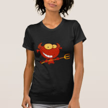 Cartoon-kleiner Teufel mit Heugabel Shirt