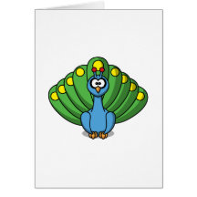 Cartoon-Pfau Grußkarten