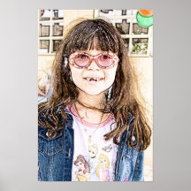 Cartoon-Prinzessin Girl Plakatdruck