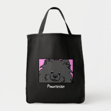Cartoon-quadratischer schwarzer Spitz Tasche