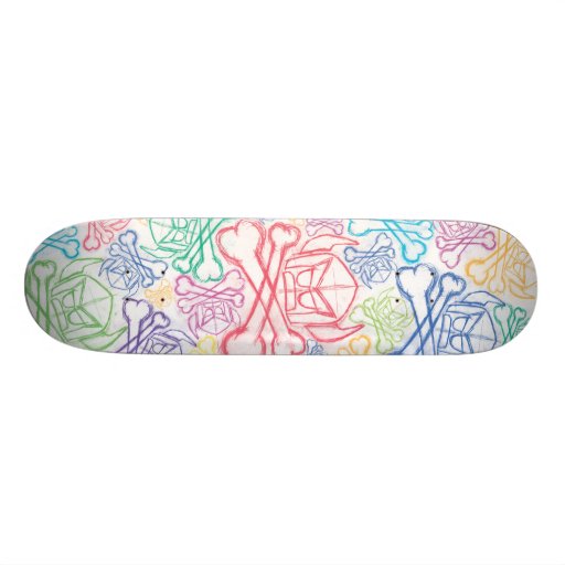Cartoon Schwede - weiße Mehrfarbenskizze Skateboardbretter