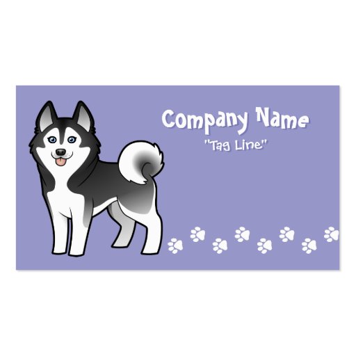 Cartoon-sibirischer Schlittenhund/alaskischer Mala Visitenkartenvorlagen