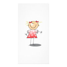 Cartoon-Stock-Mädchen Photo Karten