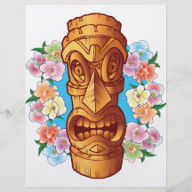 Cartoon Tiki Statue Flyerbedruckung