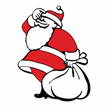 Cartoon-Weihnachten, lustiger Weihnachtsmann, Sack Photoausschnitte