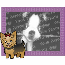Cartoon-Yorkshire-Terrier (kurzes Haar mit Bogen) Acrylausschnitt