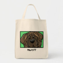 Cartoonquadratischer Brindle Mastiff Tragetaschen
