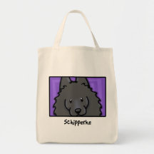 Cartoonquadratischer Schipperke Tasche
