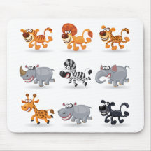 Cartoontier-Set 1 Mauspads