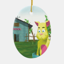 Cat in Milk Bucket Ornament