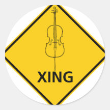 Cello-Überfahrt-Landstraßen-Zeichen Runde Sticker