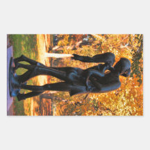 Central Park-Herbst: Romeo- u. Julietstatue 02 Rechtecksticker