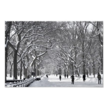 Central Park-Mall-Winter-Szene Fotodrucke