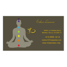 Chakra Farben, Lotos-Blume, OM-Yoga, Heiler Visitenkartenvorlagen