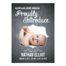 Chalkboard Birth Announcement