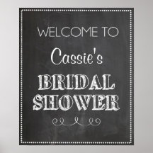 Chalkboard Welcome Bridal Shower Sign Poster