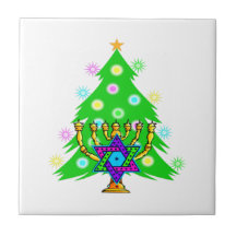 Chanukkah und Weihnachten Keramikkacheln