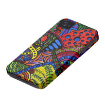 Chaos-Auge - bunte Gekritzelmalerei iPhone 4 Case-Mate Hüllen