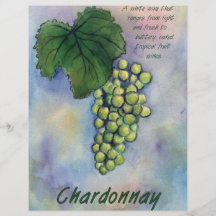 Chardonnay-Weintrauben u. Beschreibung Individuelle Flyer