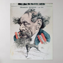 Charles Dickens rittlings auf dem englischen Kanal Plakate