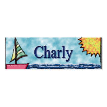 Charly Segelboot-Lesezeichen Visitenkarte