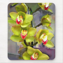 Chartreuse Cymbidiums Mousepad