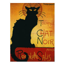 Chat Noir - schwarze Katze Postkarte
