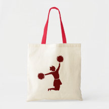 Cheerleader in der Silhouette-Leinwand-Einkaufstas